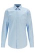 Slim-fit shirt in easy-iron Austrian cotton poplin, Light Blue