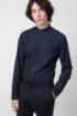 Extra-slim-fit shirt in a neppy cotton blend, Patterned