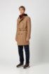 Slim-fit trench coat in wool-blend twill, Beige