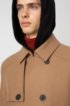 Slim-fit trench coat in wool-blend twill, Beige
