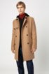 Slim-fit trench coat in wool-blend twill, Beige