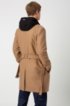Slim-fit trench coat in wool-blend twill, Beige
