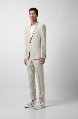 HUGO - Extra-slim-fit pure-linen suit