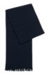 Structured-knit oversized scarf in pure wool, Dark Blue