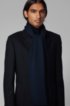 Structured-knit oversized scarf in pure wool, Dark Blue