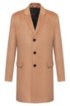 Slim-fit coat in pure cashmere with signature stitching, Beige