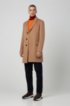 Slim-fit coat in pure cashmere with signature stitching, Beige