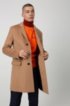 Slim-fit coat in pure cashmere with signature stitching, Beige