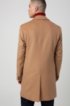 Slim-fit coat in pure cashmere with signature stitching, Beige
