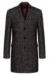 Slim-fit coat with two-tone diagonal structure, Patterned