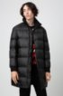 Regular-fit water-repellent jacket with knitted collar, Black