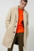 Relaxed-fit teddy coat with logo lining, Natural