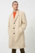Relaxed-fit teddy coat with logo lining, Natural