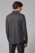 Slim-fit shirt in melange jersey, Dark Grey