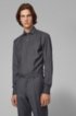 Slim-fit shirt in traceable merino wool, Anthracite