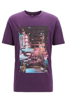 purple hugo boss t shirt