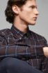 Button-down regular-fit shirt in checked cotton twill, Dark Brown