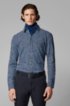 Slim-fit shirt in printed cotton piqu&eacute;, Dark Blue