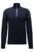 Regular-fit sweater in organic-cotton blend, Dark Blue