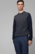 Regular-fit sweater with structured front panel, Dark Blue