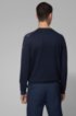 Regular-fit sweater with structured front panel, Dark Blue