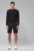Knitted sweater in cotton-blend stretch yarn, Black