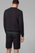 Knitted sweater in cotton-blend stretch yarn, Black