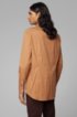Slim-fit shirt in cotton-rich poplin, Beige