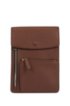 Envelope bag in embossed Italian leather with polished hardware, Brown