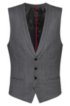 Extra-slim-fit three-piece suit in patterned virgin wool, Dark Grey