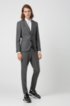 Extra-slim-fit three-piece suit in patterned virgin wool, Dark Grey