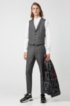 Extra-slim-fit three-piece suit in patterned virgin wool, Dark Grey