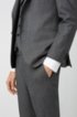 Extra-slim-fit three-piece suit in patterned virgin wool, Dark Grey