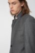 Extra-slim-fit three-piece suit in patterned virgin wool, Dark Grey
