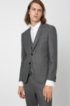 Extra-slim-fit three-piece suit in patterned virgin wool, Dark Grey