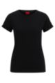 Cotton-jersey T-shirt with reversed-logo print, Black