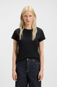 Slim-Fit T-Shirt aus Baumwolle, Schwarz