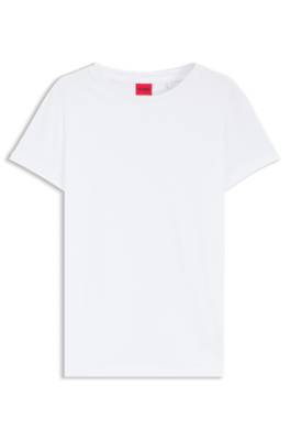 Hugo Slim-fit T-shirt in cotton with rolled sleeves dam – bild 4