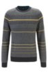 Regular-fit sweater with blocked houndstooth in cotton blend, Dark Grey