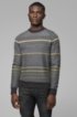 Regular-fit sweater with blocked houndstooth in cotton blend, Dark Grey