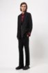 Relaxed-fit double-breasted suit in selvedge stretch wool, Black