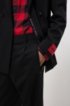 Relaxed-fit double-breasted suit in selvedge stretch wool, Black