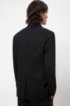 Relaxed-fit double-breasted suit in selvedge stretch wool, Black