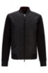 Zip-through sweatshirt with wadded body panel, Black