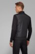 Zip-through sweatshirt with wadded body panel, Black