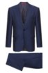 Regular-fit suit in patterned virgin wool, Dark Blue