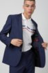Regular-fit suit in patterned virgin wool, Dark Blue