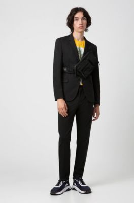Verstaubarer Extra Slim Fit Anzug aus knitterfreiem Gewebe Brauner Anzug für Herren | 100% Schurwolle