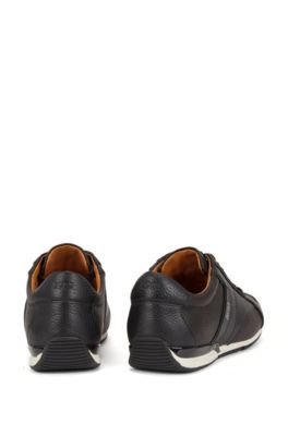 black leather hugo boss trainers