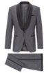 Slim-fit tuxedo in virgin wool with silk trims, Grey